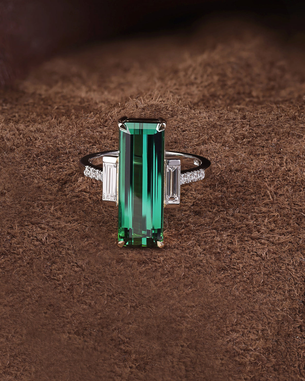 Green Tourmaline & Diamond Ring