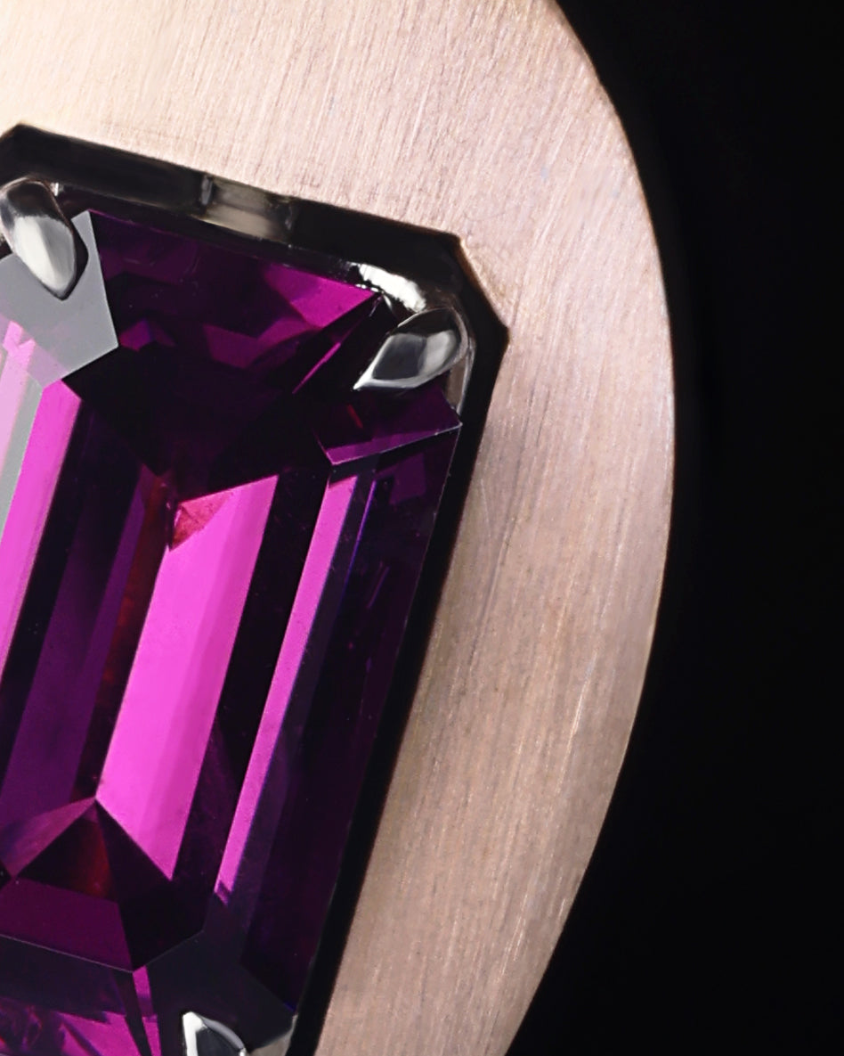 Purple Rhodolite Garnet and black Onyx Bespoke Earrings