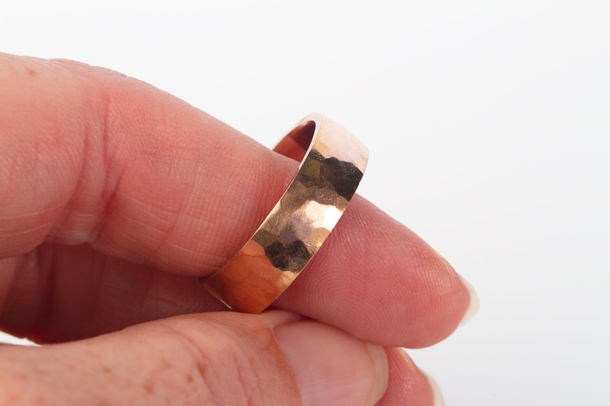 Hand Plenished Mens Wedding Band available in 18ct Gold and Platinum