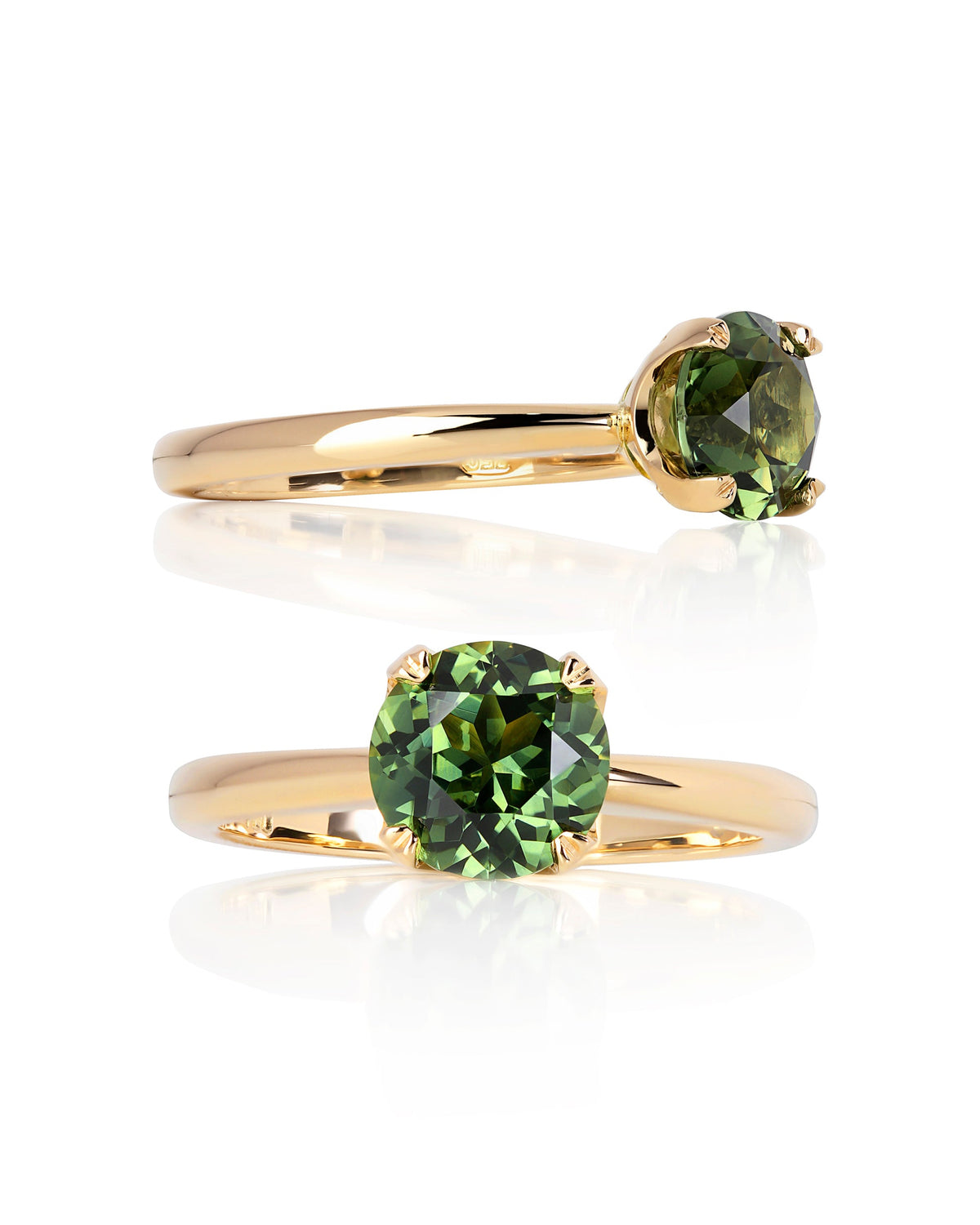 Custom Australian Green Sapphire Engagement Ring