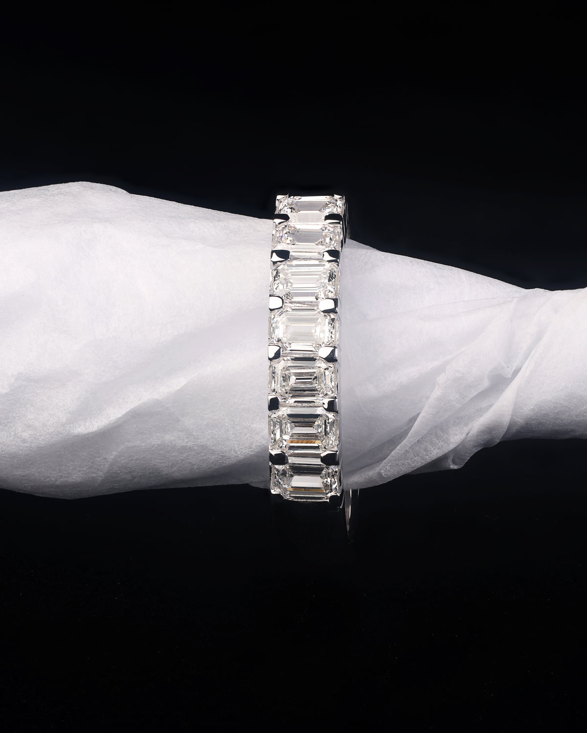 Emerald Cut Diamond Band - Half Set