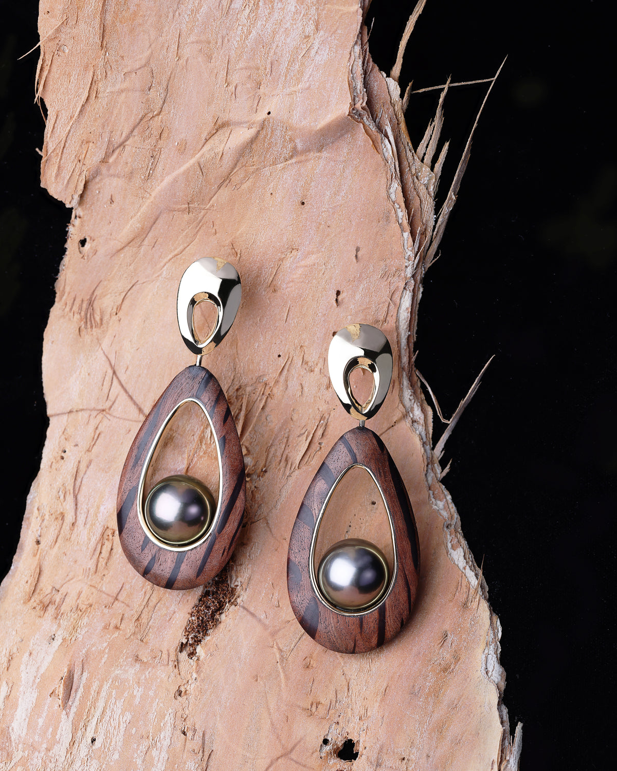 Bespoke Tahitian Pearl Drop Earrings