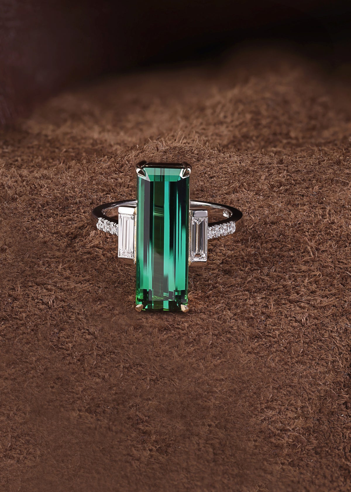 Green Tourmaline & Diamond Ring
