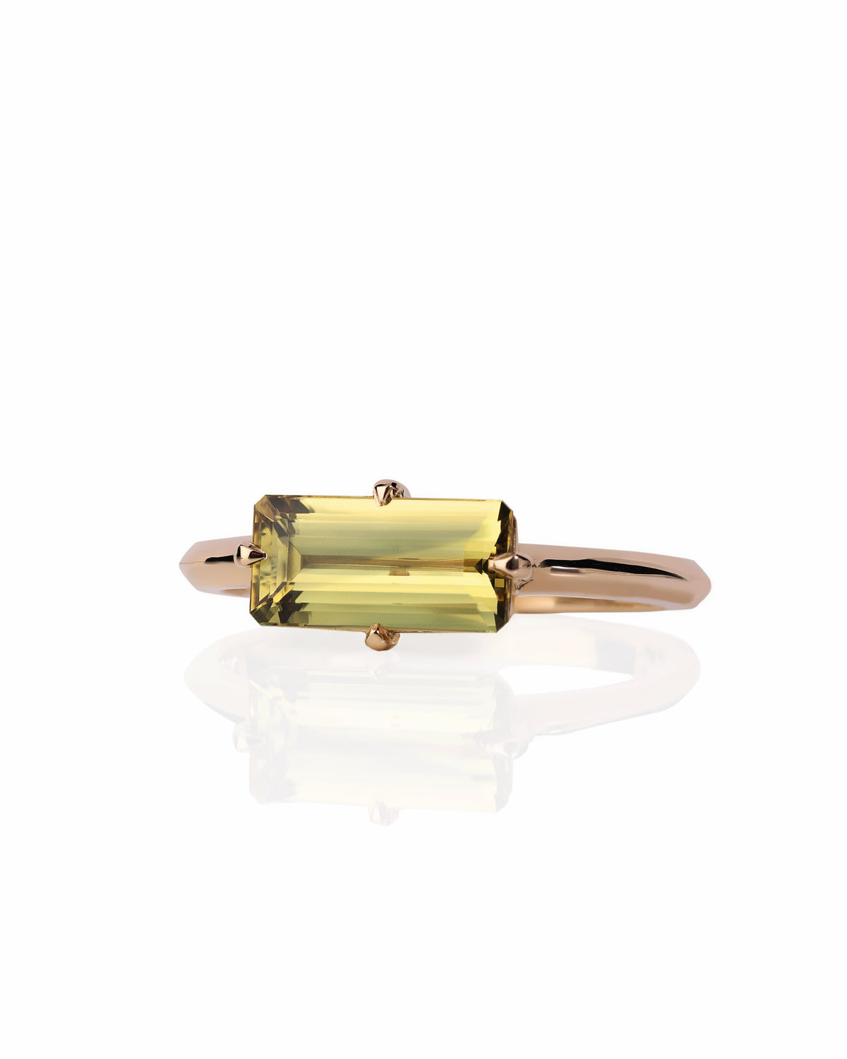 Australian Golden Parti Sapphire Ring – 1.76ct East‑West Setting Emerald Cut | MJS Jewellery