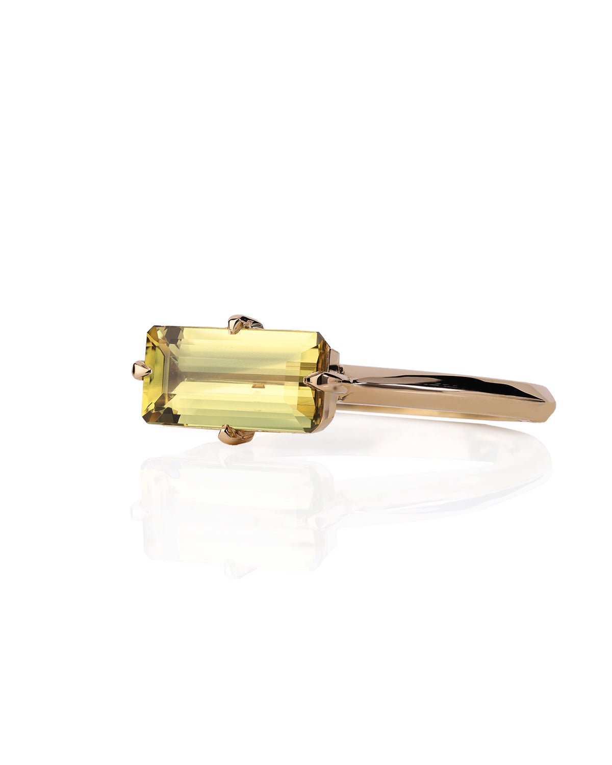 Australian Golden Parti Sapphire Ring – 1.76ct East‑West Setting Emerald Cut | MJS Jewellery