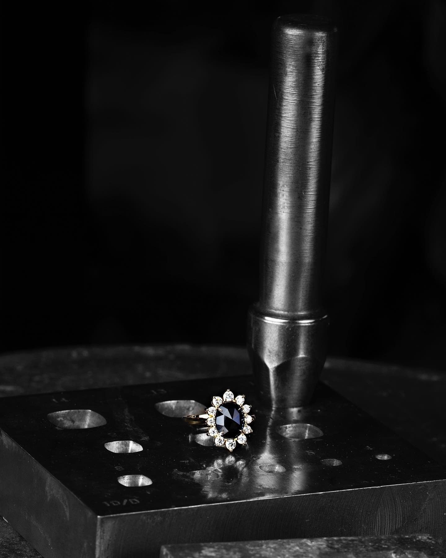 Diamond & Sapphire Engagement Ring - Past MJS Commission - PG-BI-872 - image 1