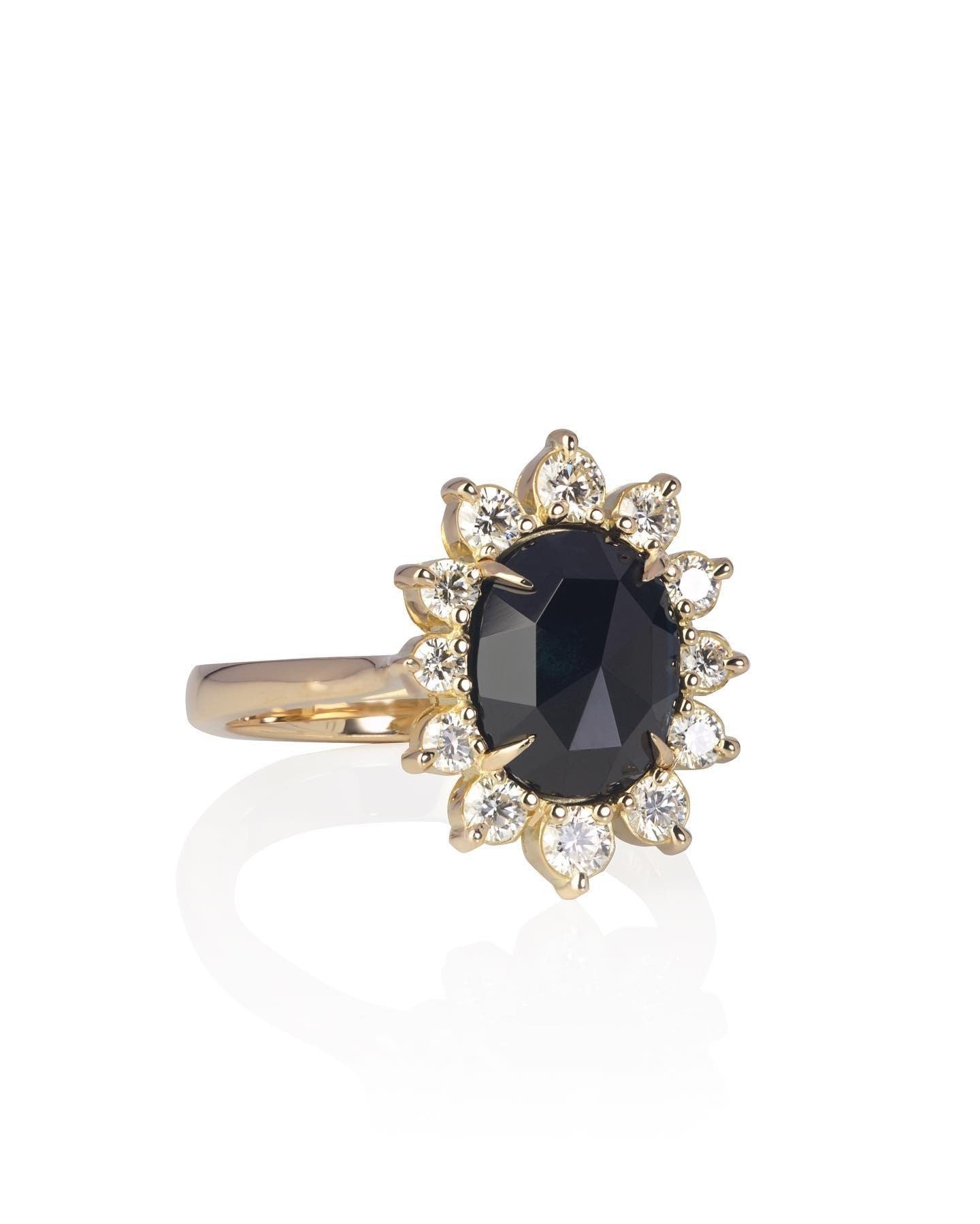 Diamond & Sapphire Engagement Ring - Past MJS Commission - PG-BI-872 - image 1