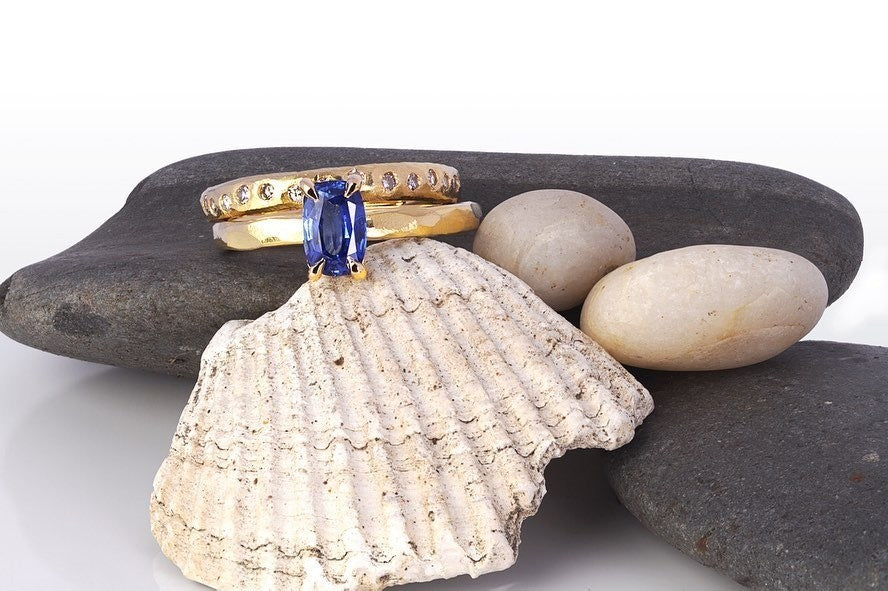Sapphire Wedding Band - Past MJS Commission - PG-BI-876 - image 1