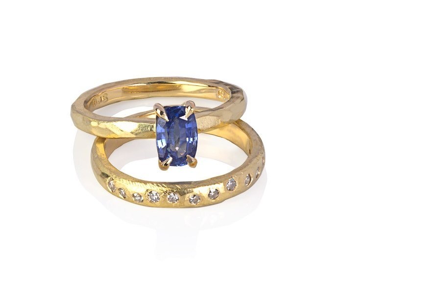 Sapphire Wedding Band - Past MJS Commission - PG-BI-876 - image 1