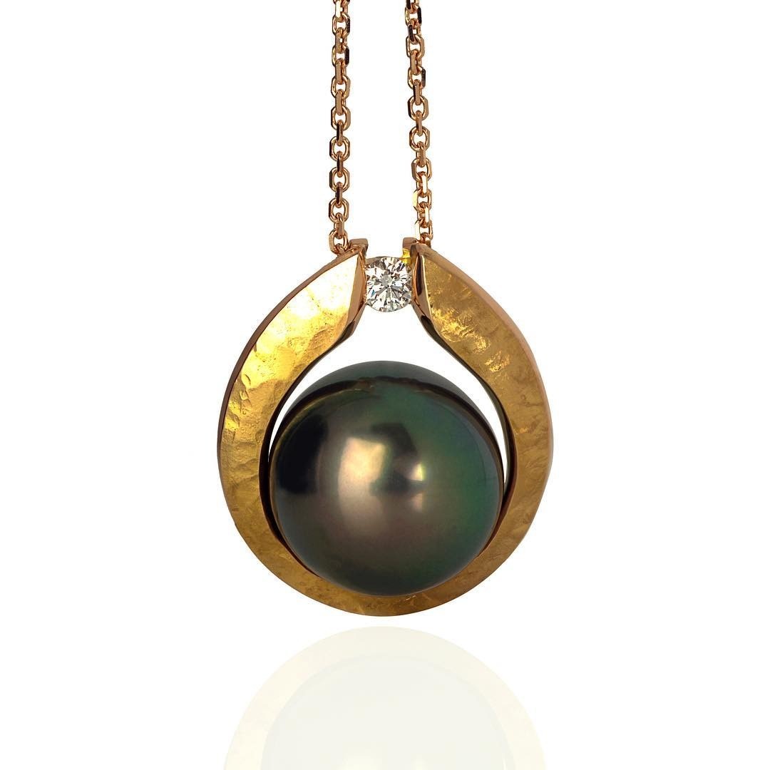Diamond & Pearl Necklace / Pendant - Past MJS Commission - PG-BI-907 - image 1