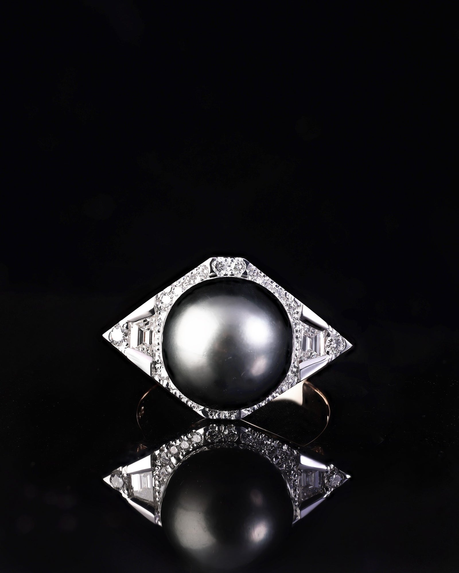 Diamond & Pearl Ring - Past MJS Commission - PG-BI-912 - image 1