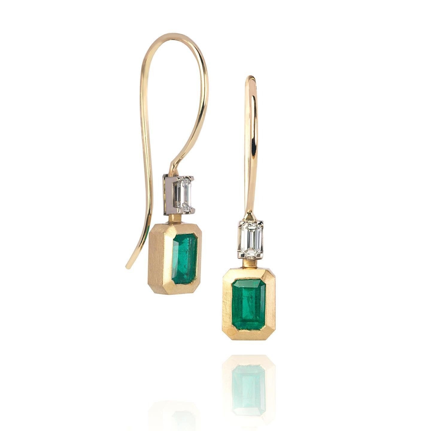 Diamond & Emerald Earrings - Past MJS Commission - PG-BI-918 - image 1