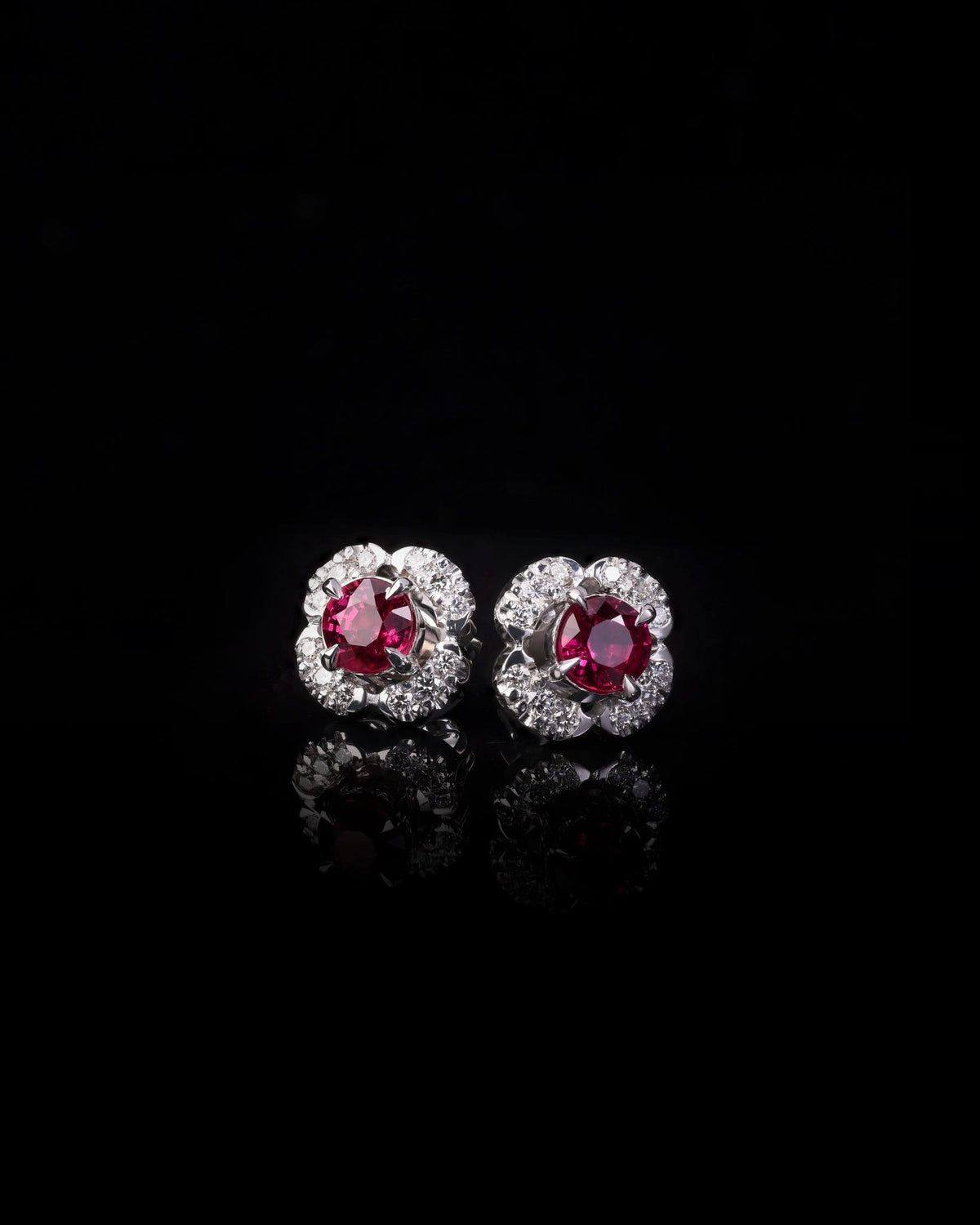 Diamond & Ruby Earrings - Past MJS Commission - PG-BI-928 - image 1