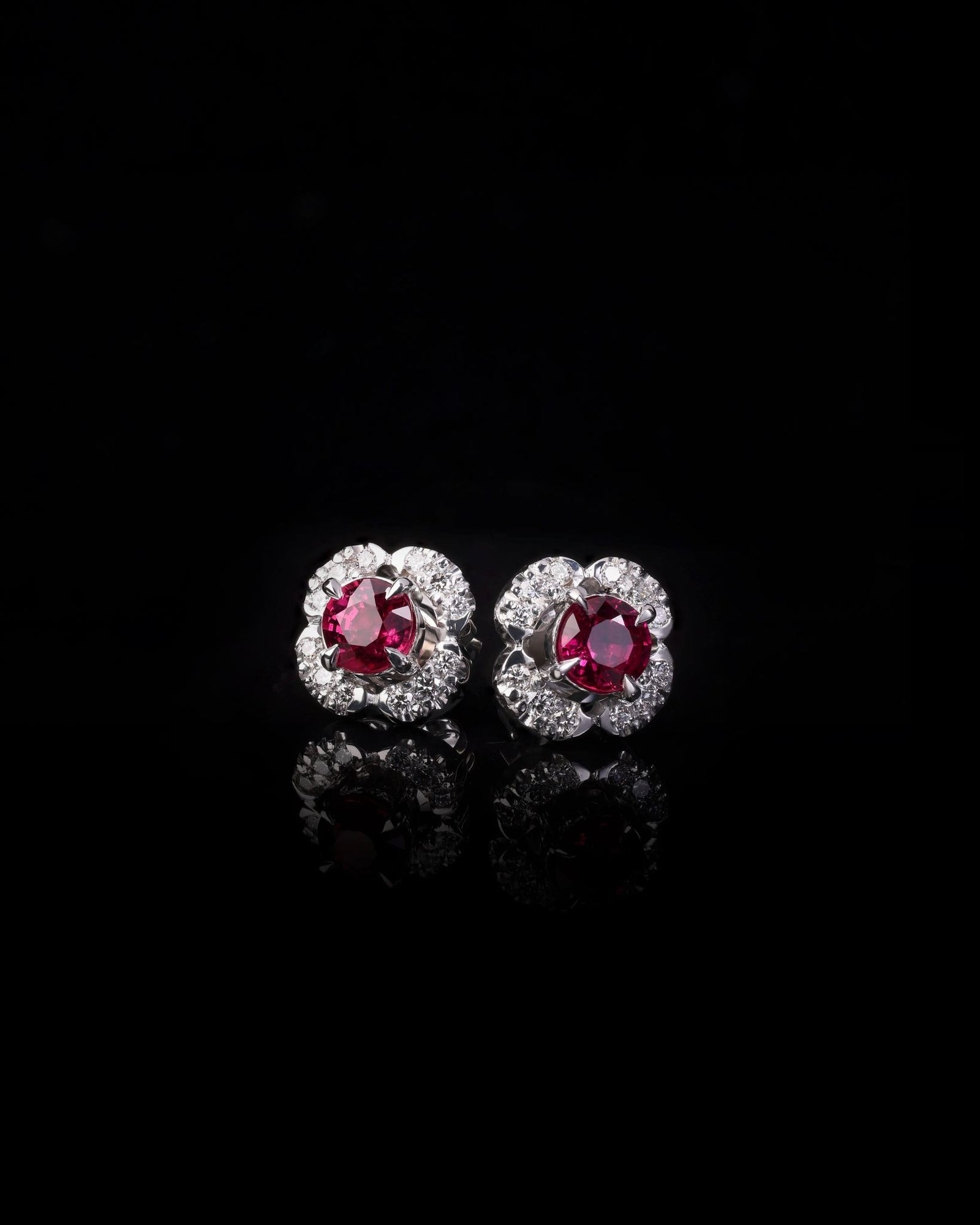 Diamond & Ruby Earrings - Past MJS Commission - PG-BI-928 - image 1