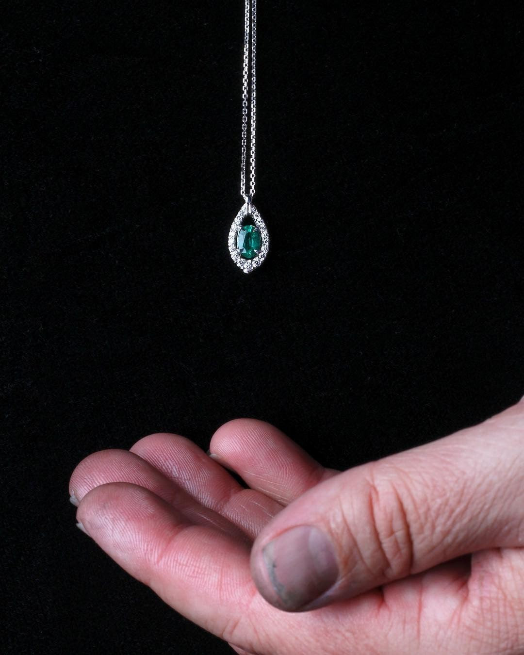 Diamond & Emerald Necklace / Pendant - Past MJS Commission - PG-BI-936 - image 1