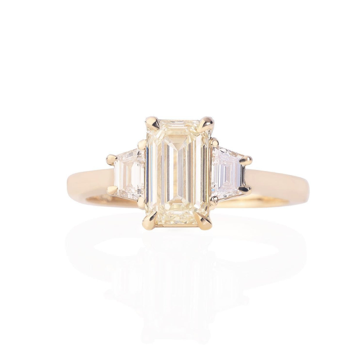 Diamond & Emerald Engagement Ring - Past MJS Commission - PG-BI-940 - image 1