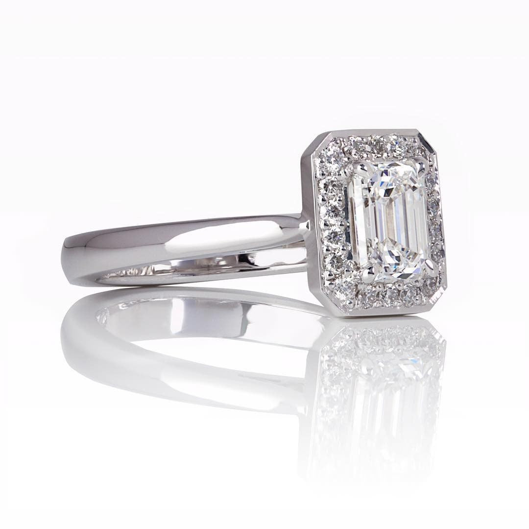 Diamond & Emerald Engagement Ring - Past MJS Commission - PG-BI-945 - image 1