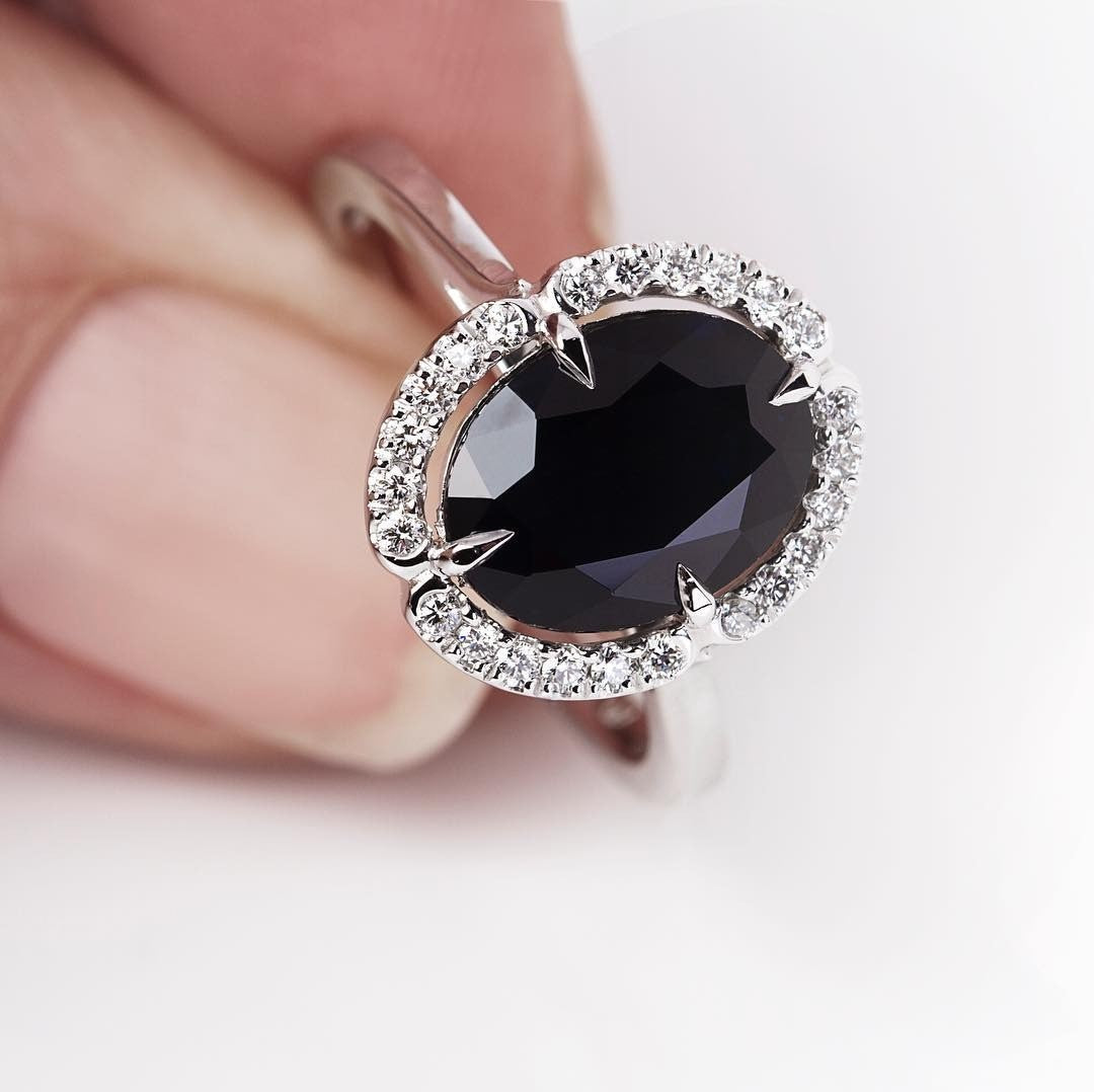 Sapphire Engagement Ring - Past MJS Commission - PG-BI-847 - image 1