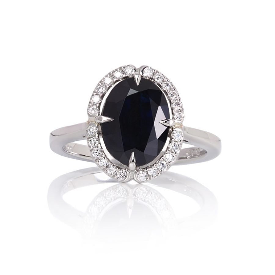 Sapphire Engagement Ring - Past MJS Commission - PG-BI-847 - image 2