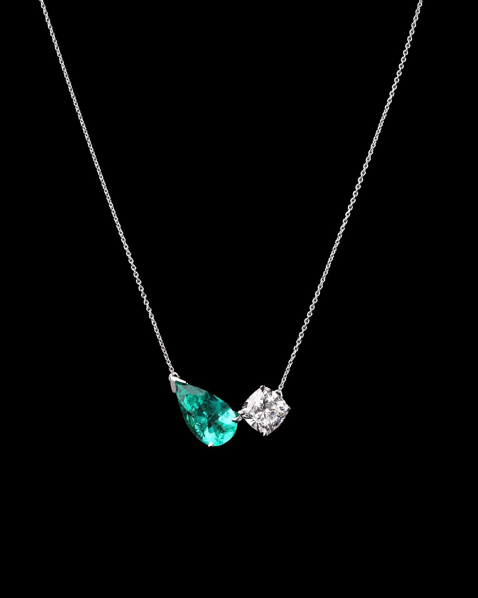 Diamond & Emerald Necklace / Pendant - Past MJS Commission - PG-BI-851 - image 1