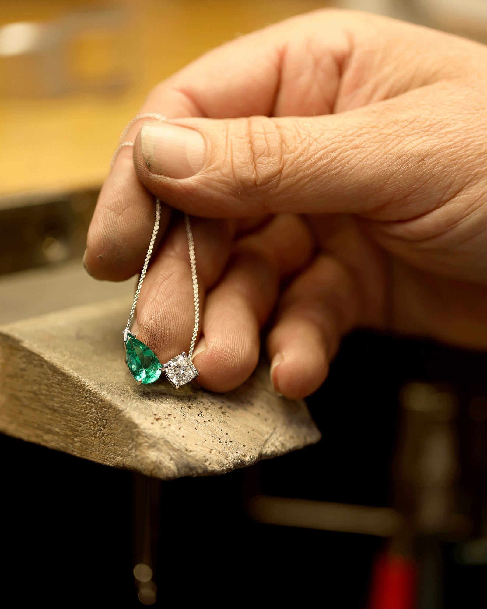 Diamond & Emerald Necklace / Pendant - Past MJS Commission - PG-BI-851 - image 1