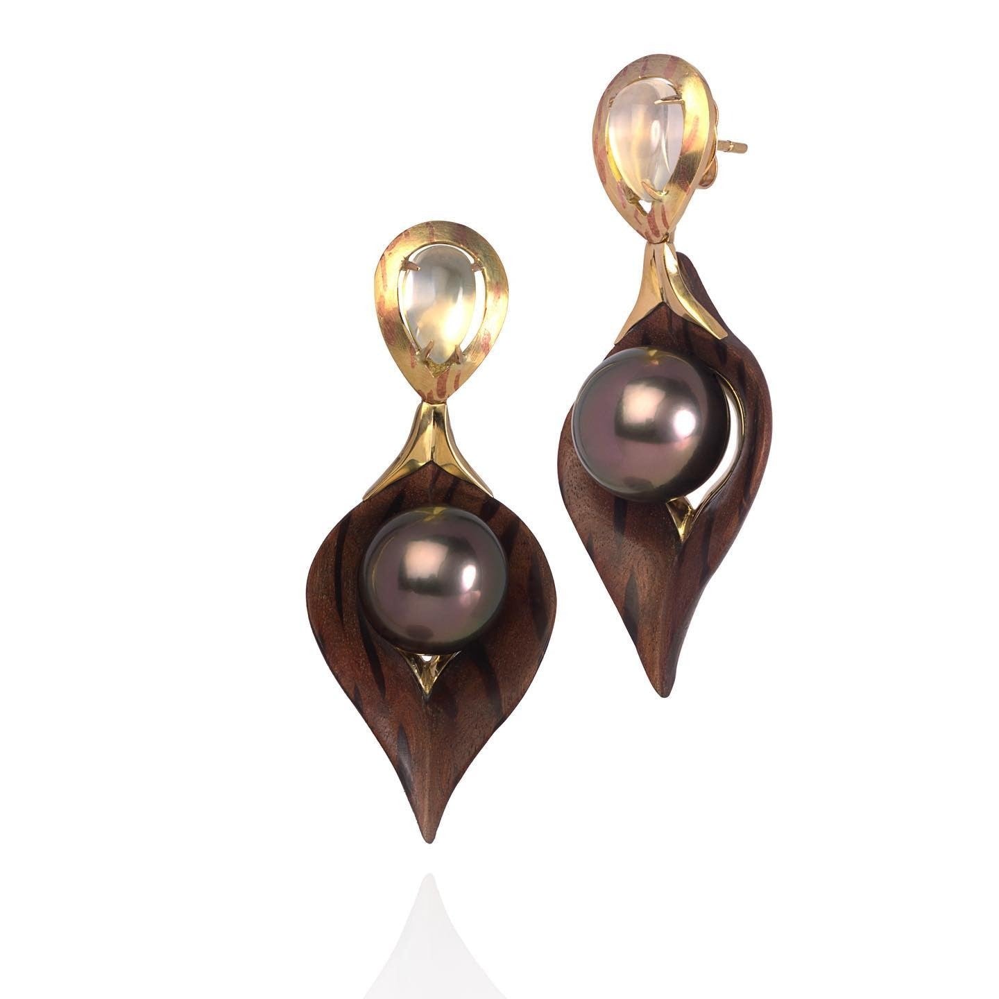 Pearl & Moonstone Earrings - Past MJS Commission - PG-BI-857 - image 1