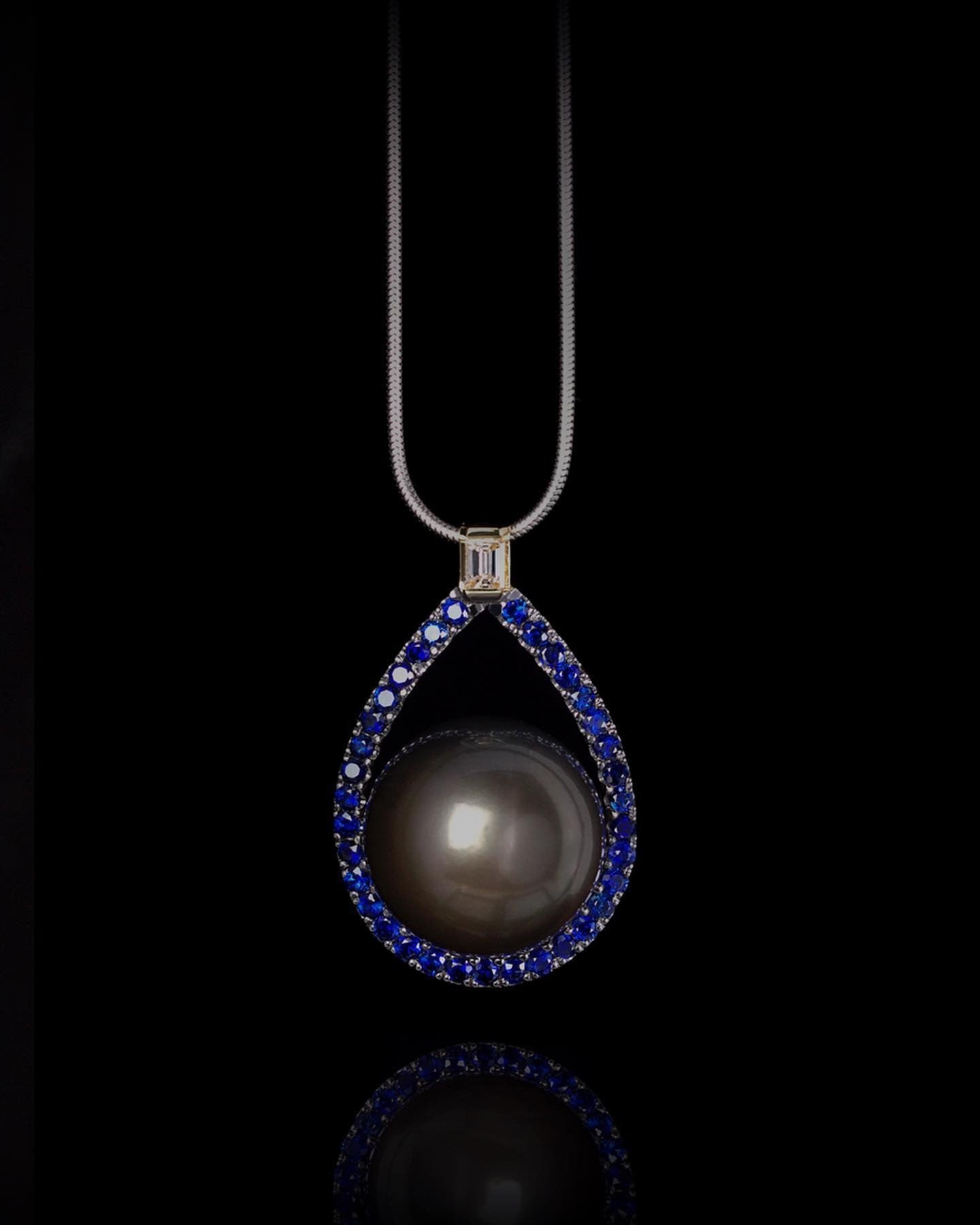 Diamond & Sapphire Necklace / Pendant - Past MJS Commission - PG-BI-860 - image 1