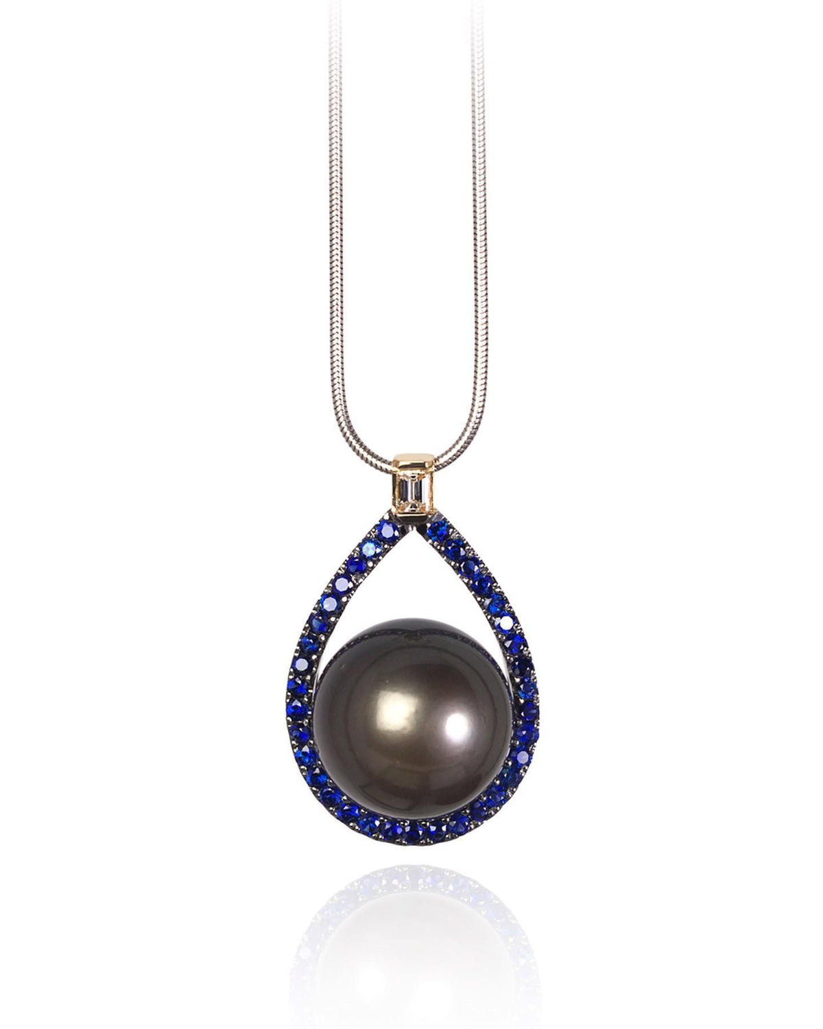 Diamond & Sapphire Necklace / Pendant - Past MJS Commission - PG-BI-860 - image 2