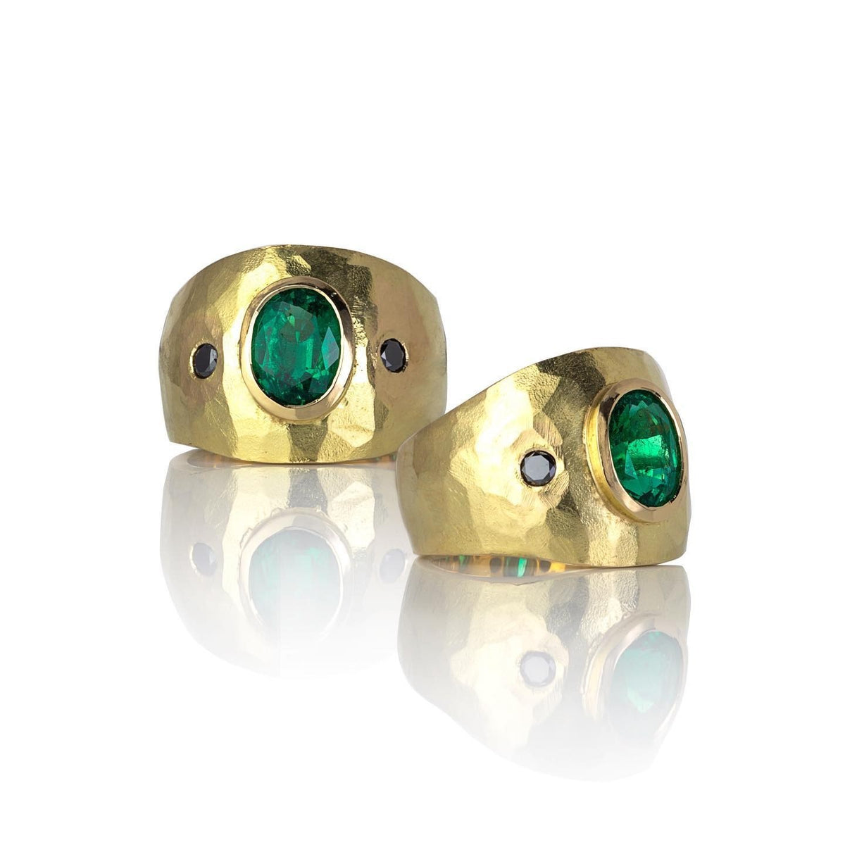 Diamond & Emerald Ring - Past MJS Commission - PG-BI-963 - image 1