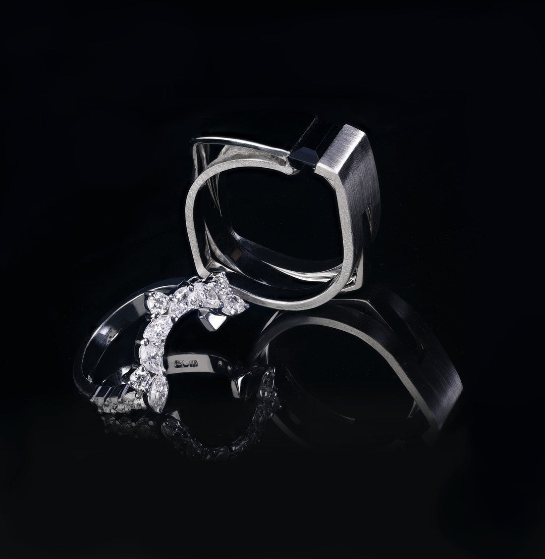 Australian black sapphire Wedding Band - PG-BI-014 - image 1