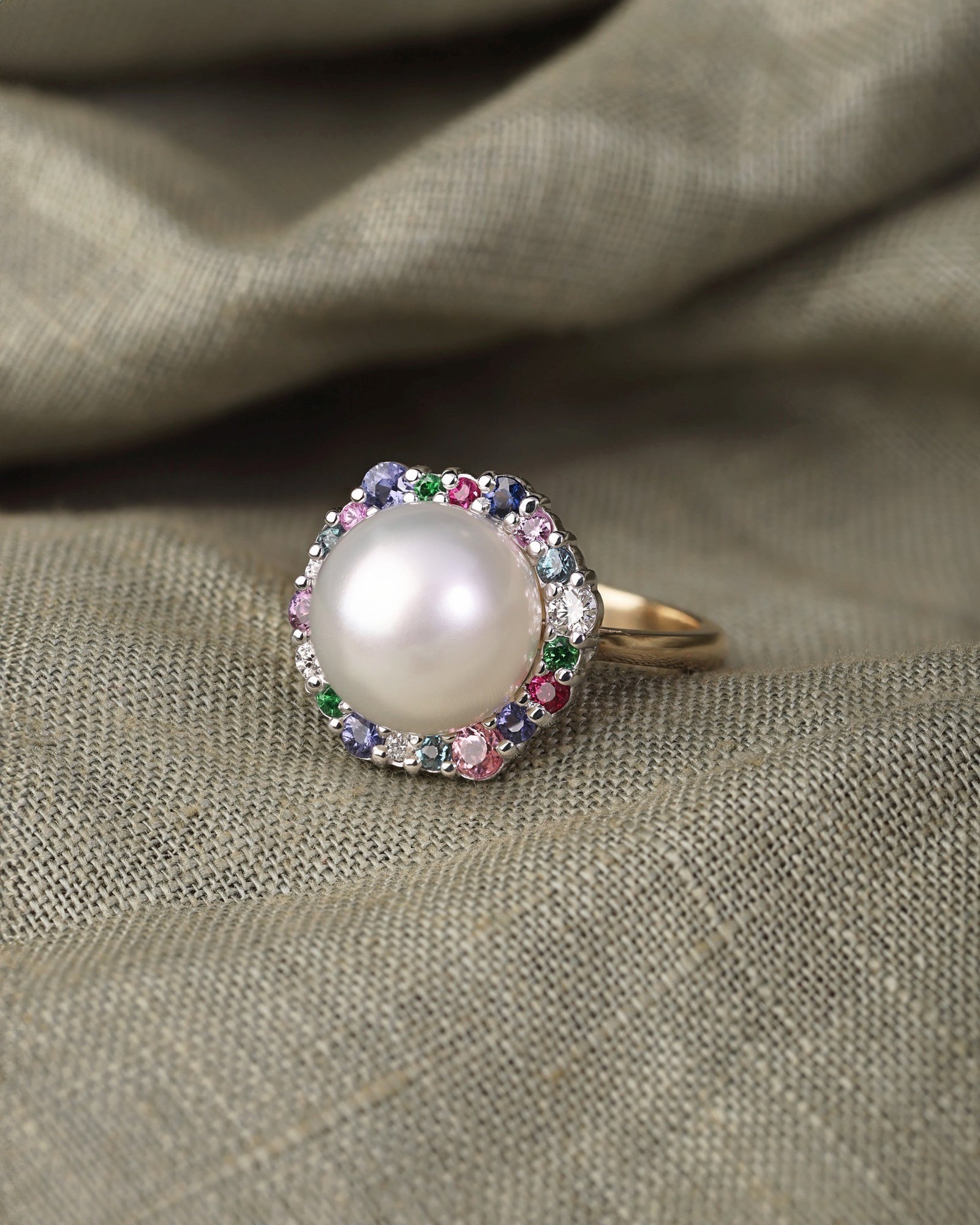 Pearl & Sapphire Medley Ring - PG-BI-026 - image 1
