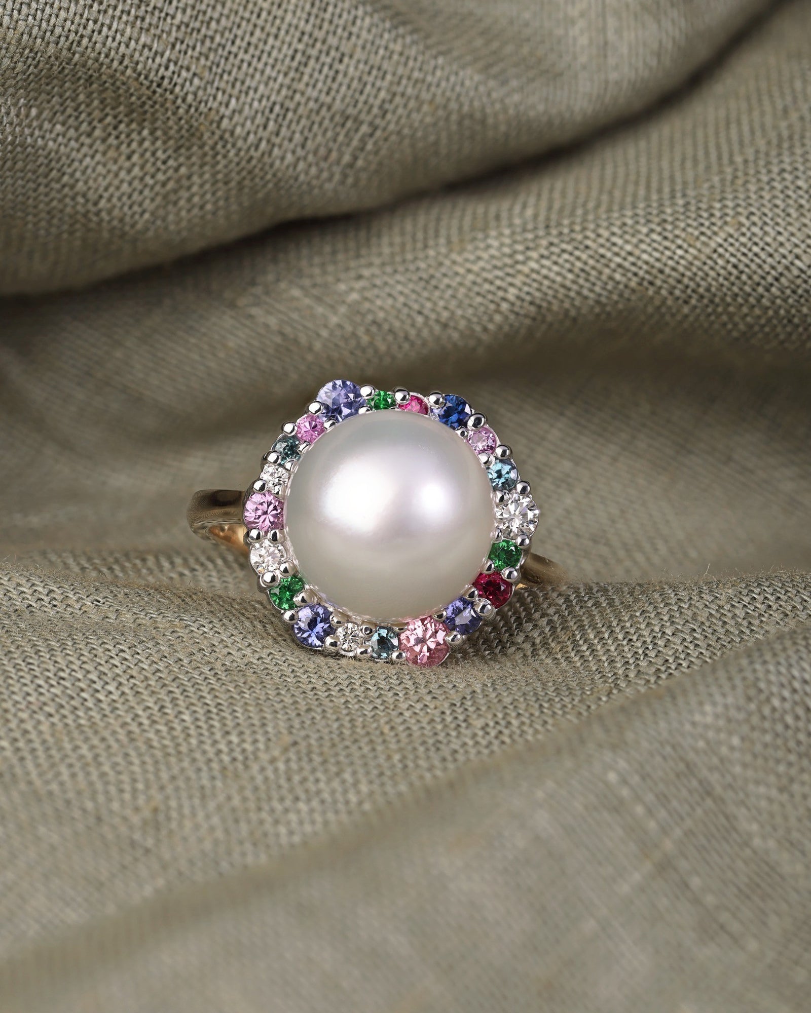 Pearl & Sapphire Medley Ring - PG-BI-026 - image 1