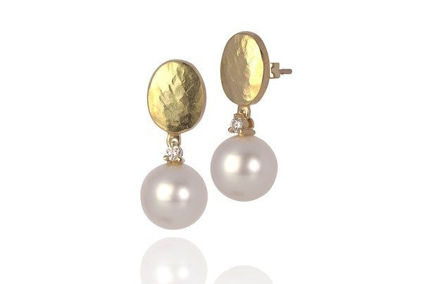Diamond & Pearl Earrings - Past MJS Commission - PG-BI-969 - image 1