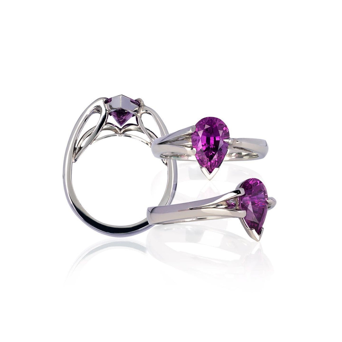 Sapphire Engagement Ring - Past MJS Commission - PG-BI-973 - image 1