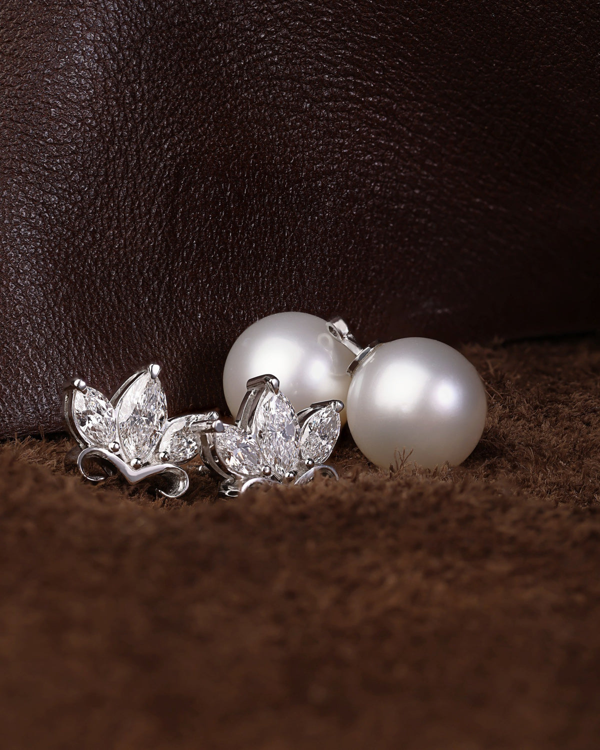 Diamond platinum Earrings - PG-BI-039 - image 2