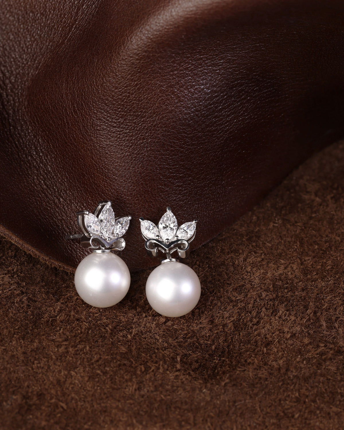 Diamond platinum Earrings - PG-BI-039 - image 3
