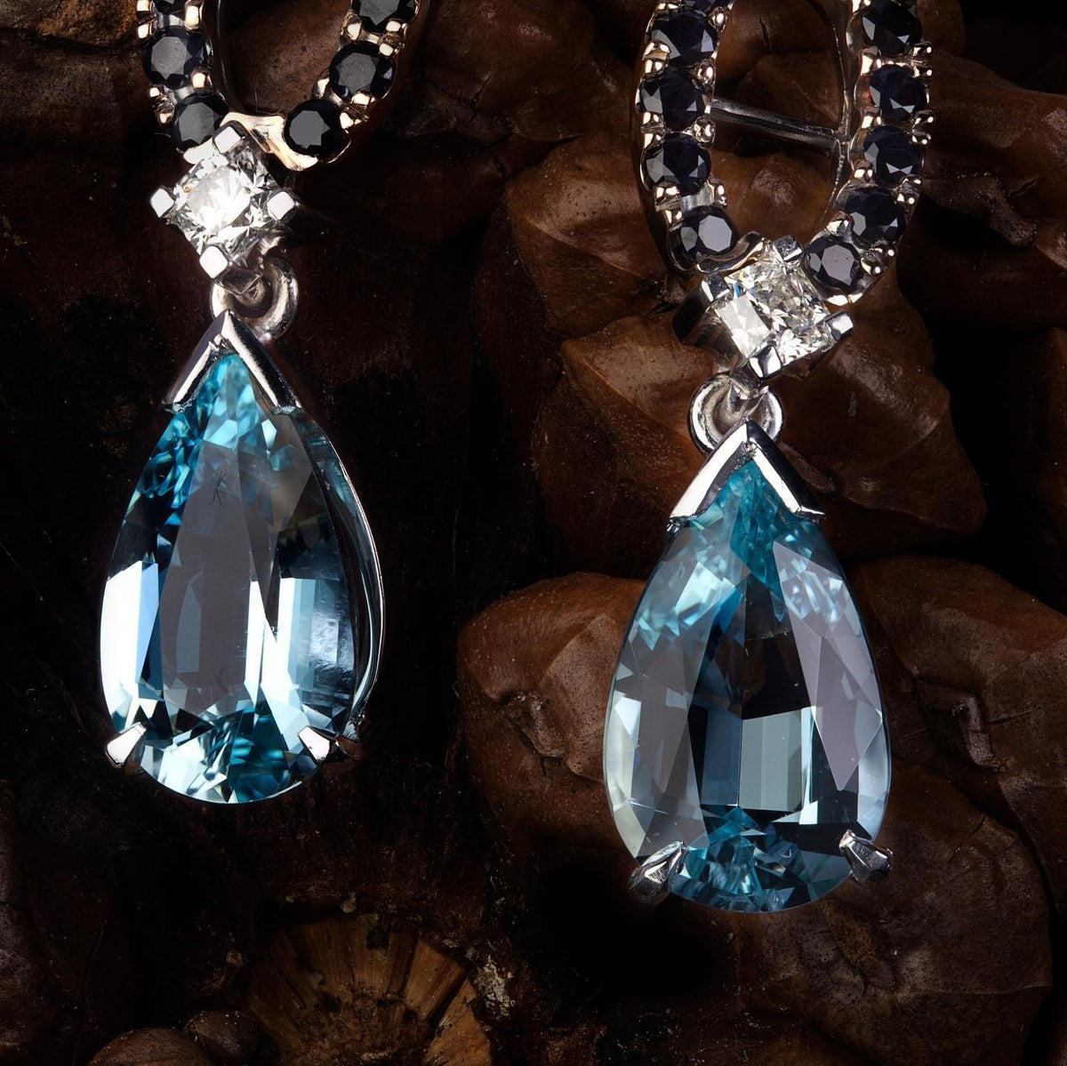 Australian black sapphire Earrings - PG-BI-043 - image 2