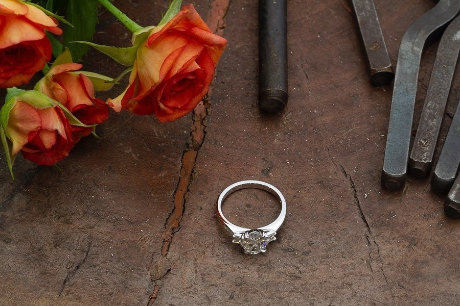 1.5ct Oval Diamond trilogy engagement ring - PG-BI-054 - image 3