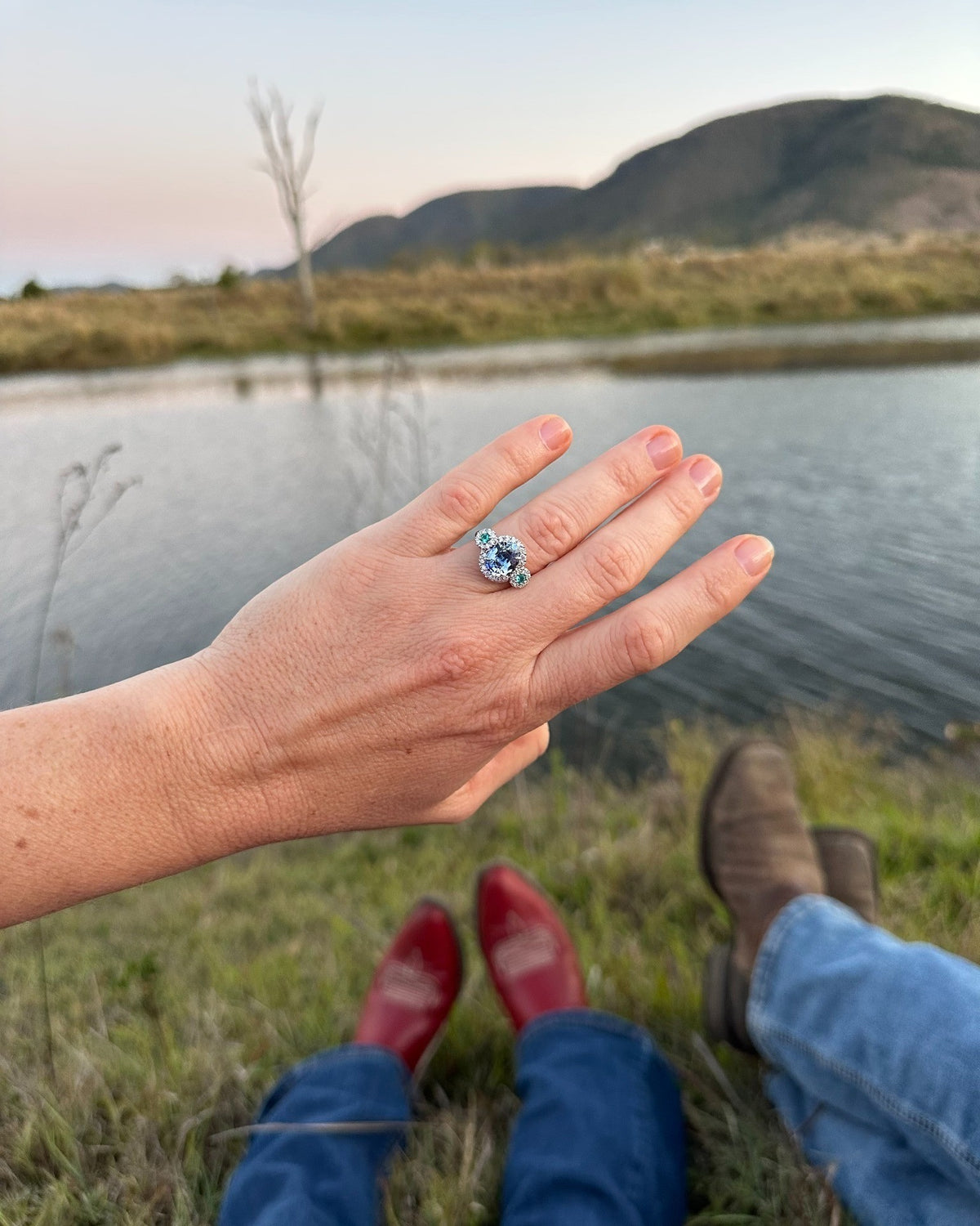 Ceylon Sapphire Engagement Ring - PG-BI-063 - image 2