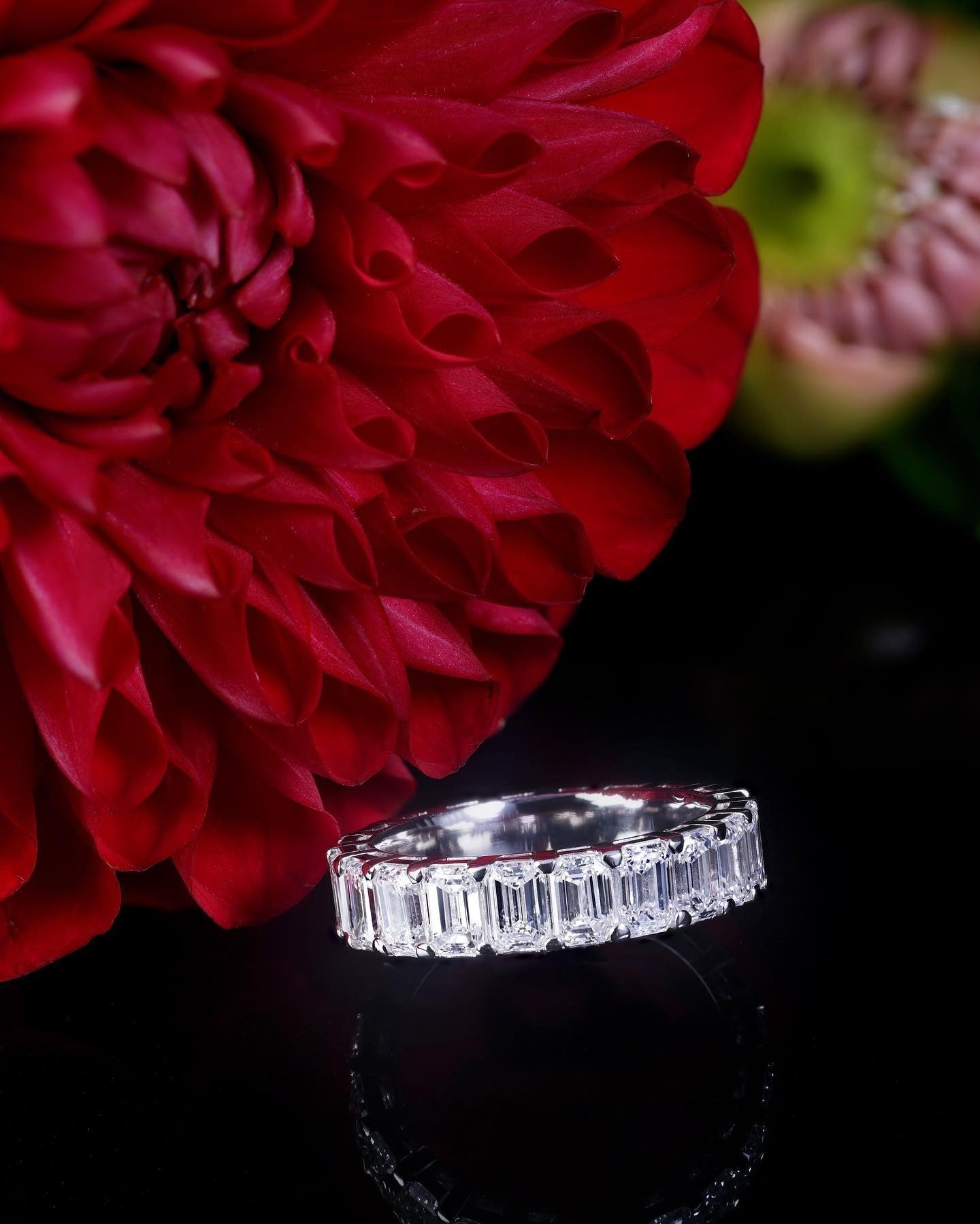 5ct fine white Emerald cut diamond band Ring - PG-BI-075 - image 1