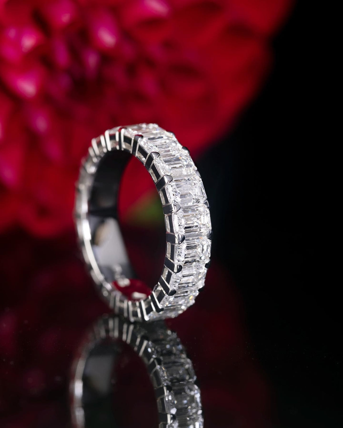 5ct fine white Emerald cut diamond band Ring - PG-BI-075 - image 2