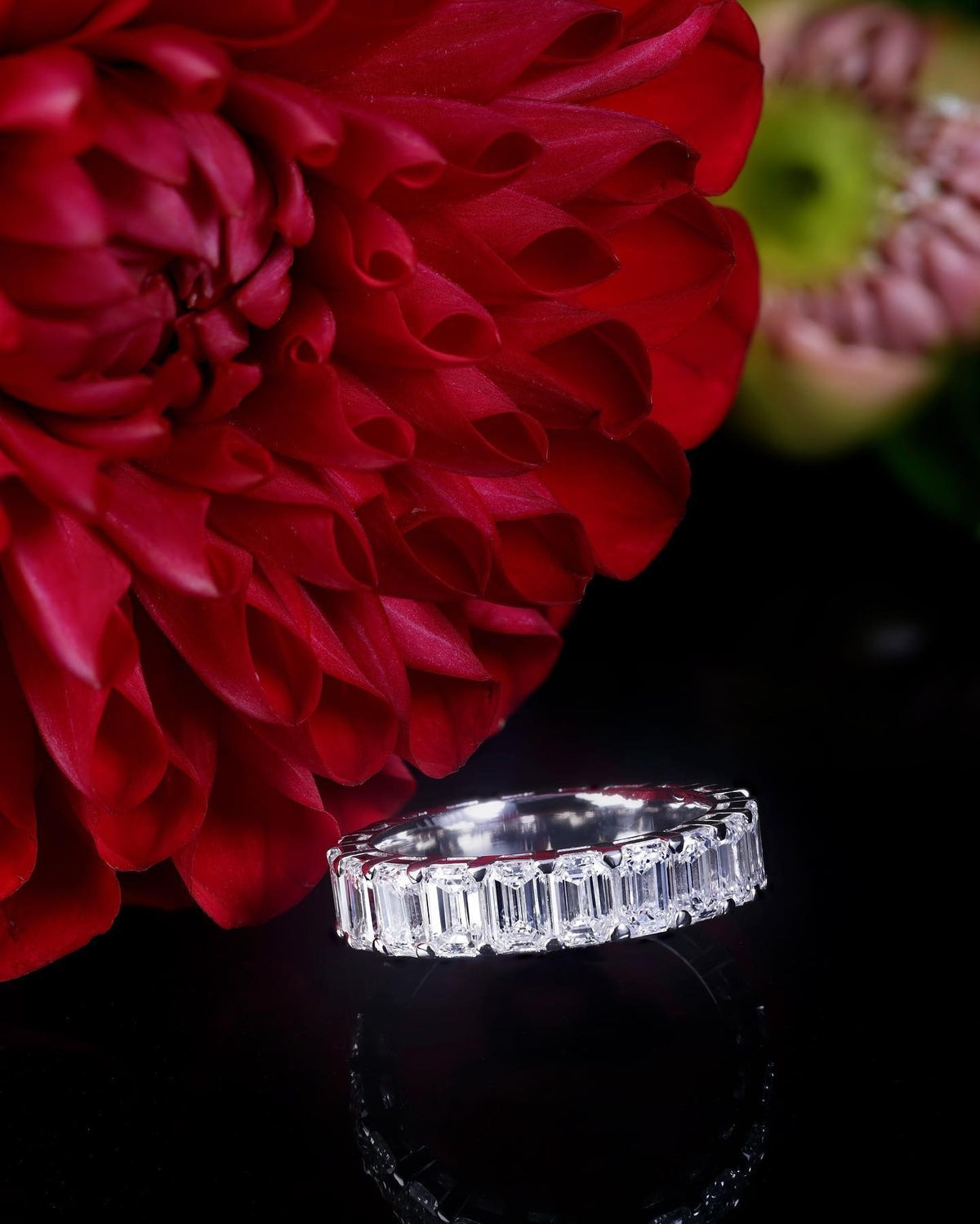 5ct fine white Emerald cut diamond band Ring - PG-BI-075 - image 4