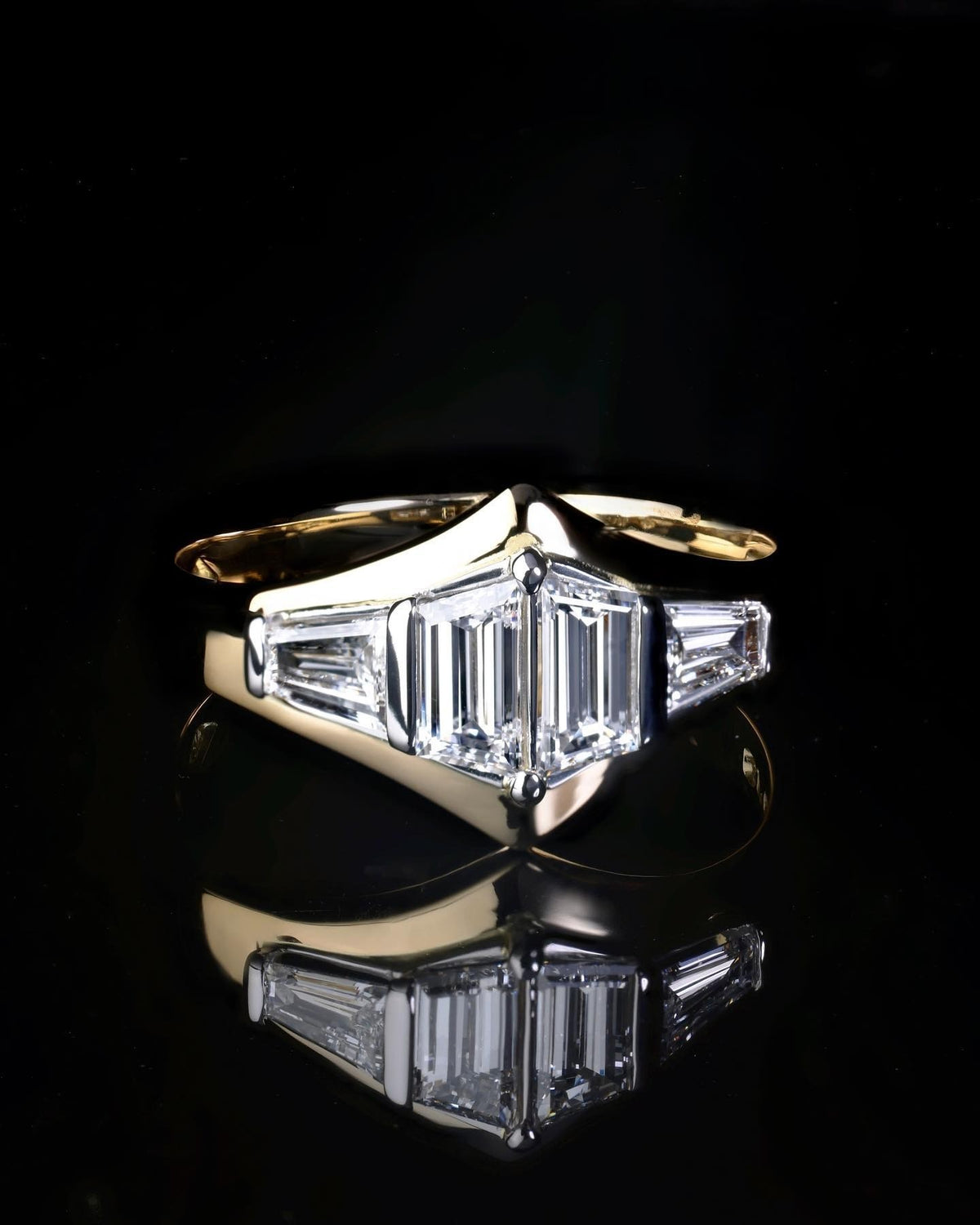 yellow gold Engagement Ring - PG-BI-076 - image 1