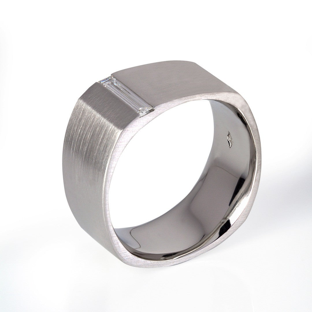 Diamond platinum Wedding Band - PG-BI-079 - image 1