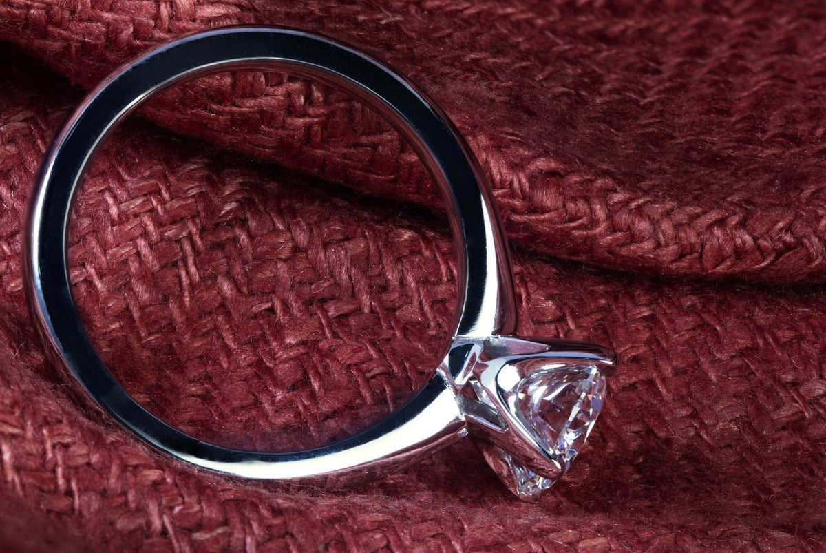 1.27ct E colour round brilliant cut diamond handcrafted by Matthew in a sculptured four claw platinum setting - PG-BI-093 - image 1