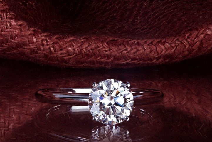 1.27ct E colour round brilliant cut diamond handcrafted by Matthew in a sculptured four claw platinum setting - PG-BI-093 - image 3