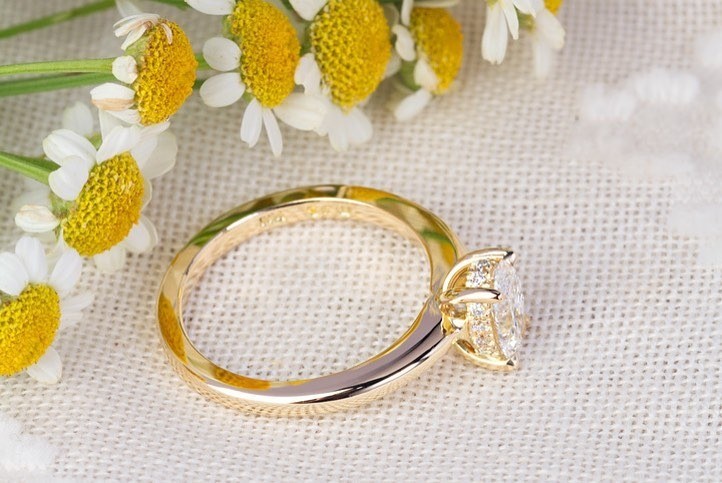 yellow gold Engagement Ring - PG-BI-101 - image 1