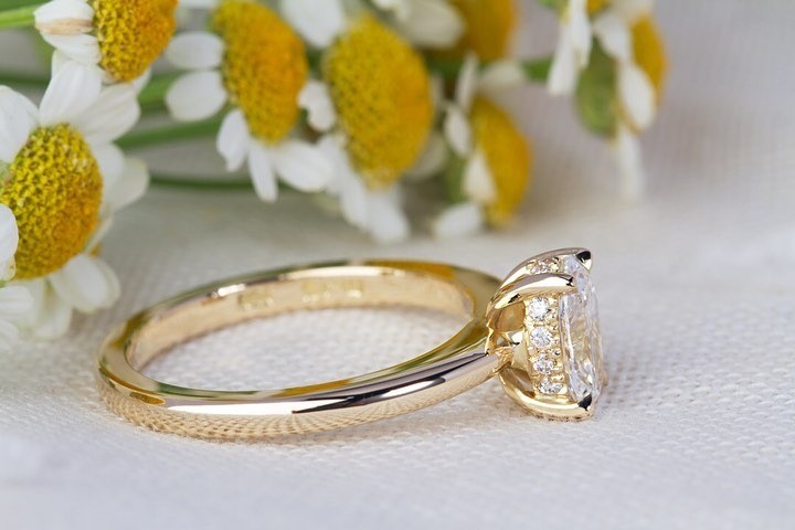 yellow gold Engagement Ring - PG-BI-101 - image 2
