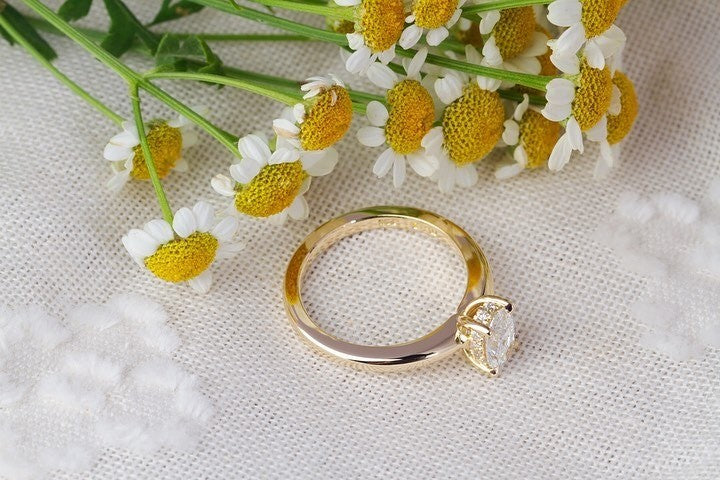yellow gold Engagement Ring - PG-BI-101 - image 3