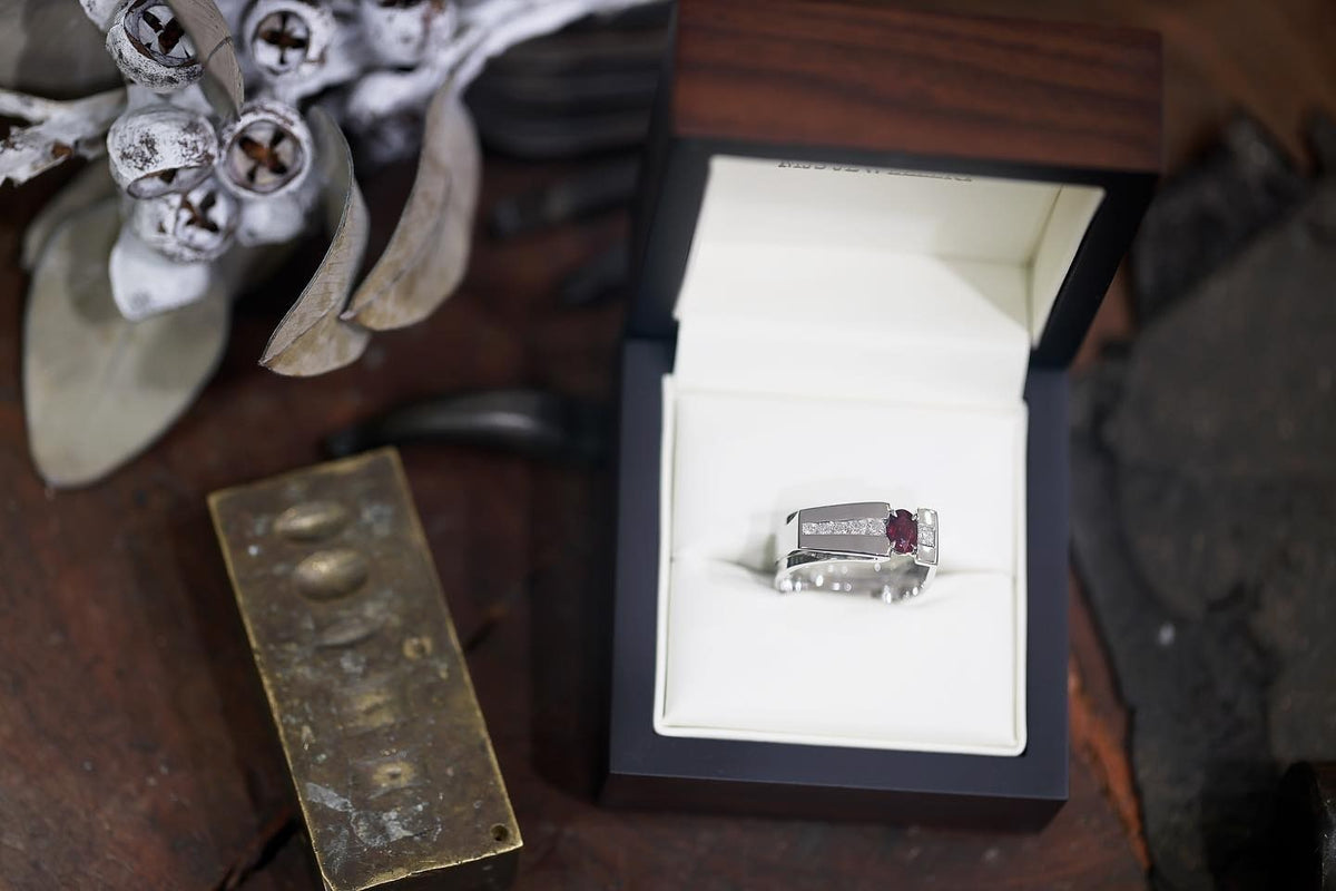 Diamond & Ruby platinum Men's Jewellery - PG-BI-103 - image 2